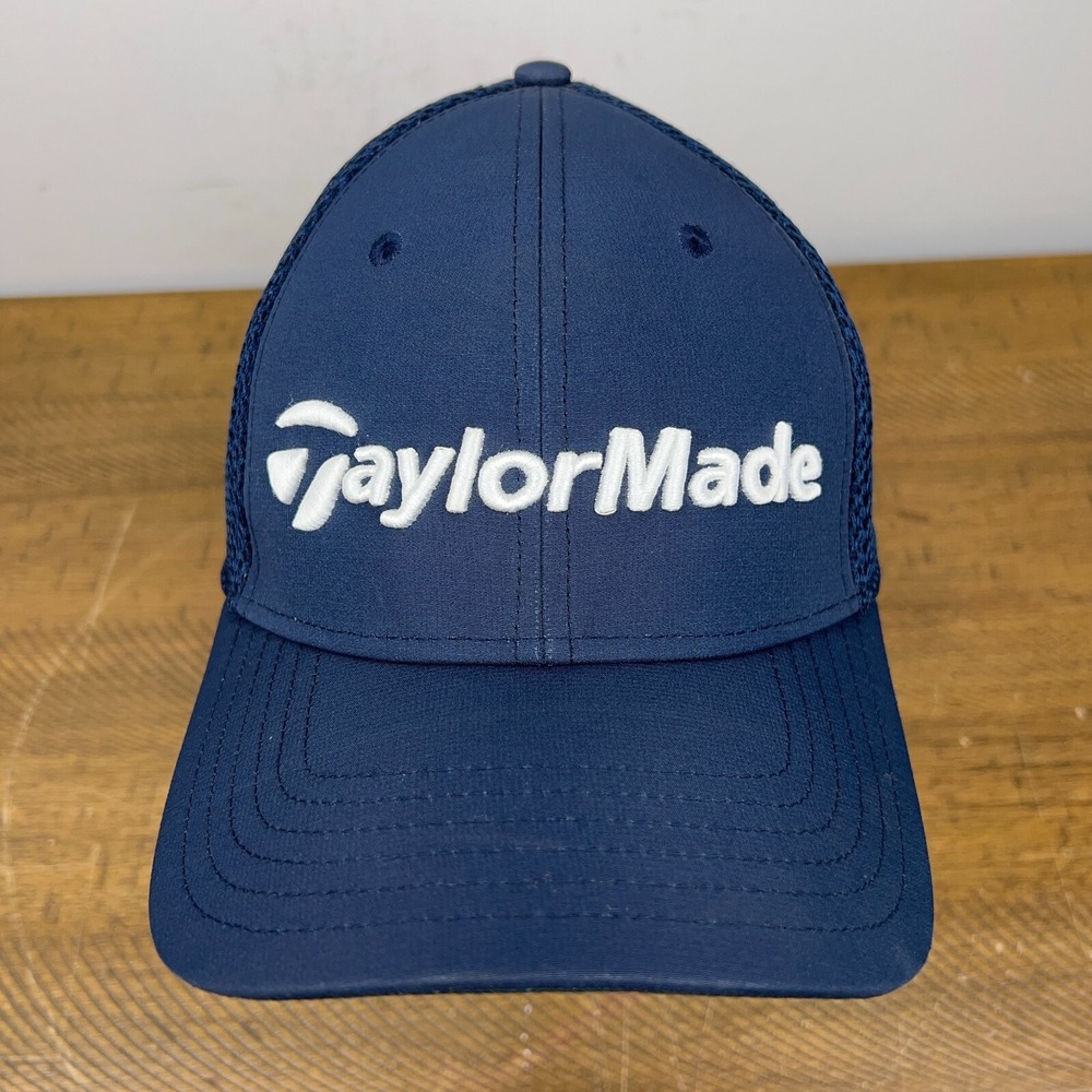 TaylorMade‎ Golf Hat Blue Small Medium Blue Tour Preferred SLDR Flexfit Mesh Cap